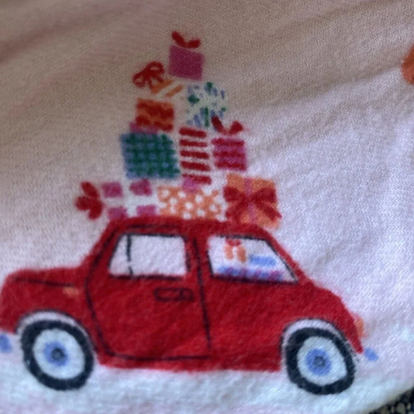 J Crew XL Flannel Pajama Pants Pink Red Car Christmas Tree - Picture 4 of 8